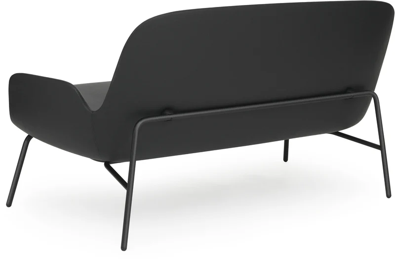 Canapé avec pieds en acier noir et assise en cuir noir Era - Normann Copenhagen