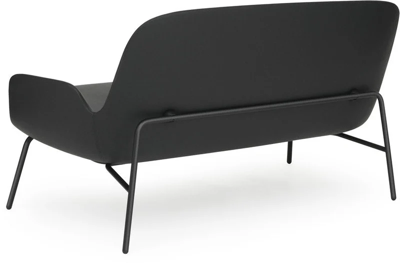Canapé avec pieds en acier noir et assise en cuir noir Era - Normann Copenhagen