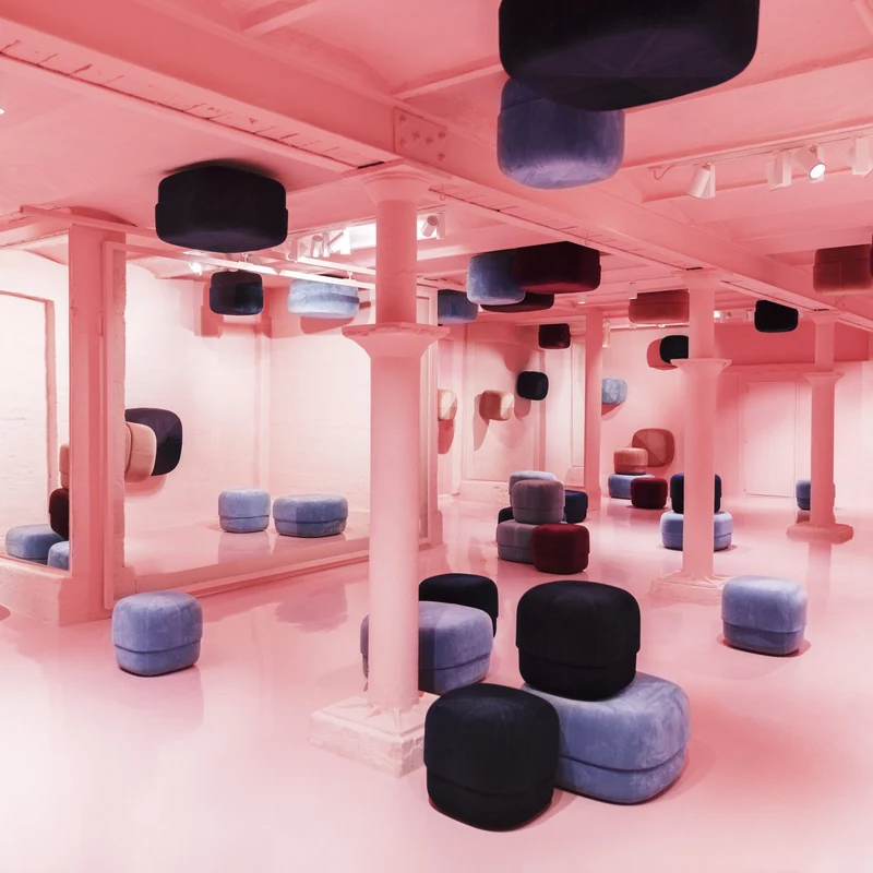 Pouf en velours 46 cm blush rose Circus Blush - Normann Copenhagen