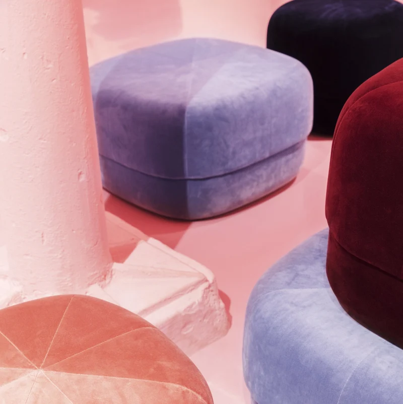 Pouf en velours 46 cm bordeaux Circus foncé rouge - Normann Copenhagen