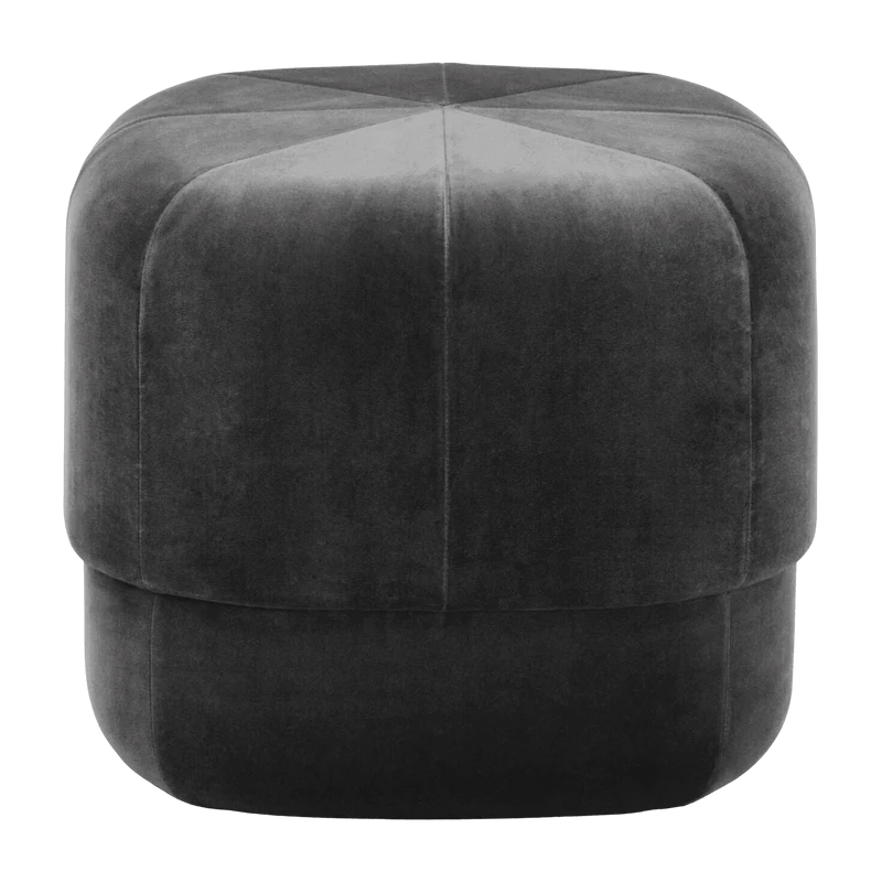 Pouf en velours 46 cm gris Circus Grey - Normann Copenhagen