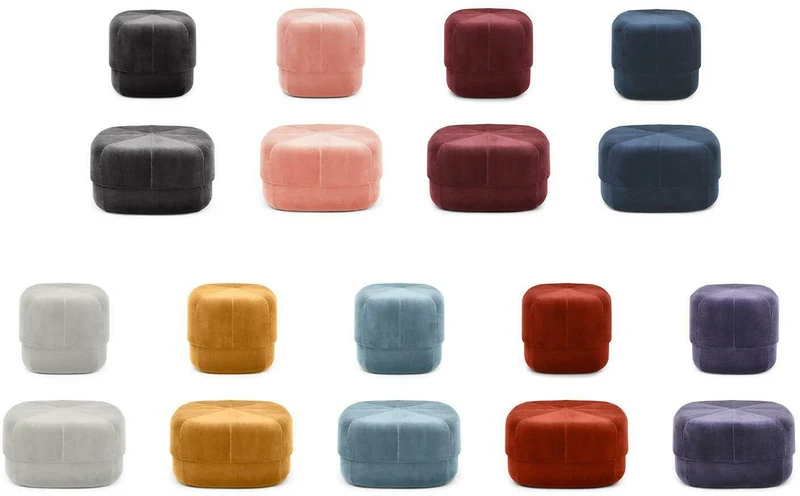 Pouf en velours 46 cm gris Circus Grey - Normann Copenhagen