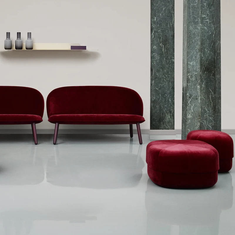 Pouf en velours 65 cm bordeaux Circus foncé rouge - Normann Copenhagen