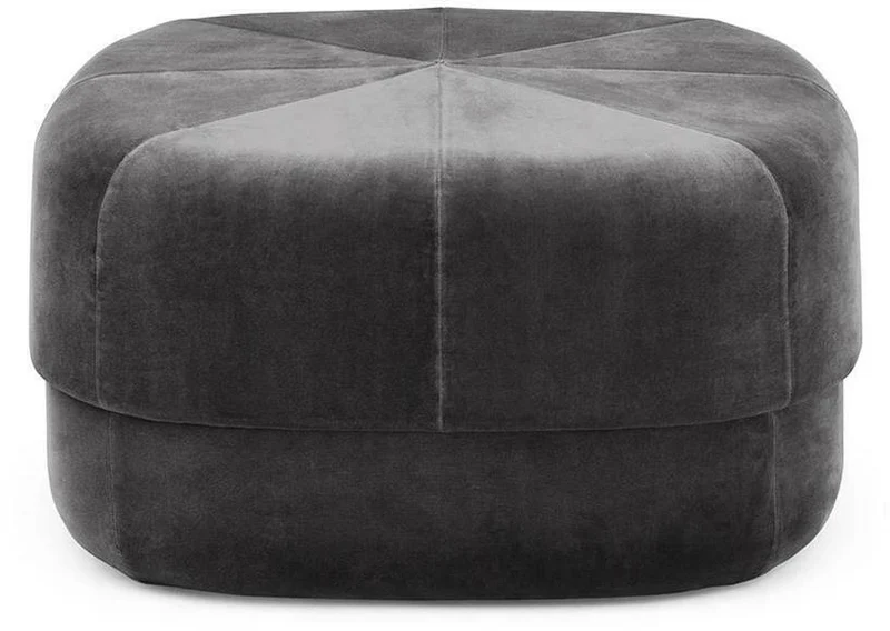 Pouf en velours 65 cm gris Circus Grey - Normann Copenhagen