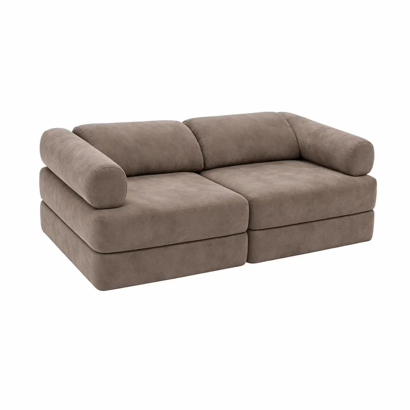 Modulares Spielsofa 120 cm 6-teilig, Taupe