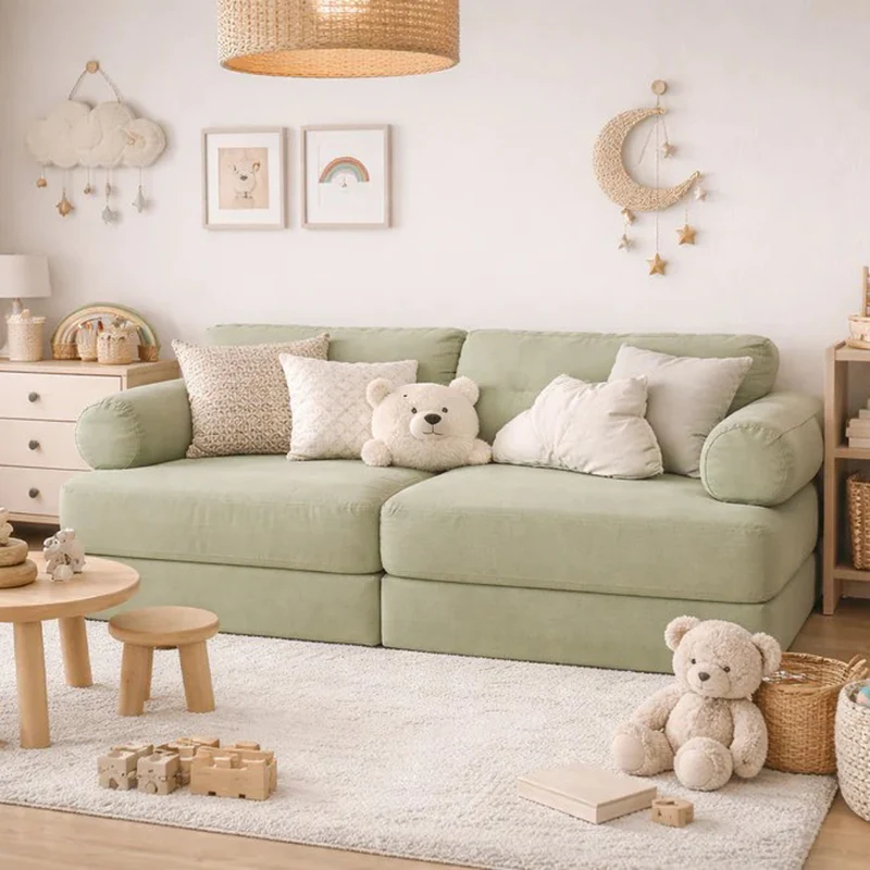 Modulares Spielsofa 120 cm 6-teilig, Grün