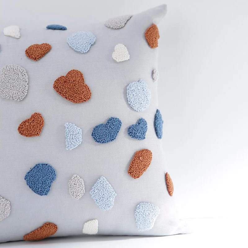 Kissen Terrazzo Muster 40x40 cm, Leinen