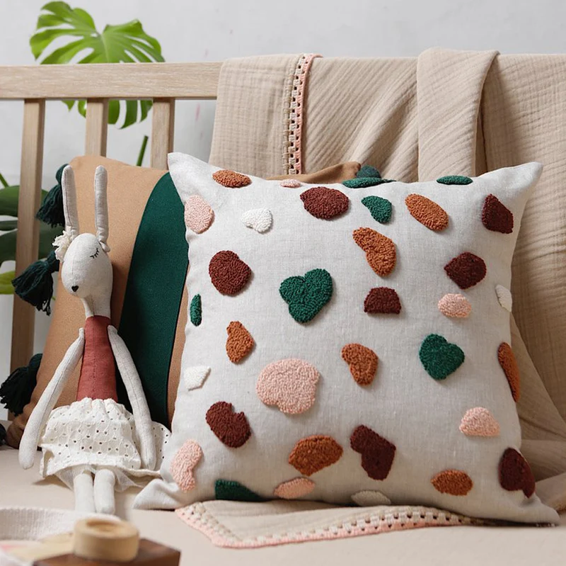 Kissen Terrazzo Muster 40x40 cm, Leinen