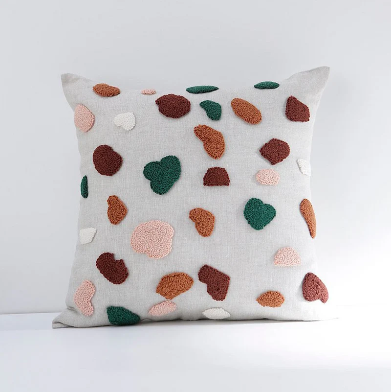 Kissen Terrazzo Muster 40x40 cm, Leinen