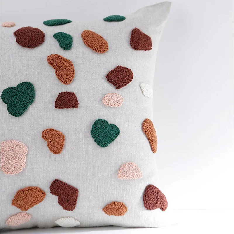 Kissen Terrazzo Muster 40x40 cm, Leinen