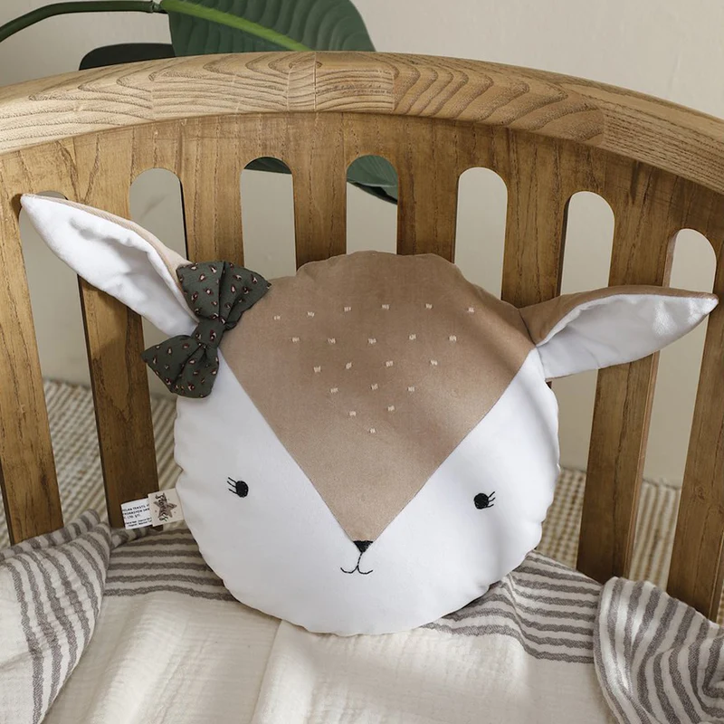 Rehkitz Bambi Kissen 35x42 cm, Samtstoff