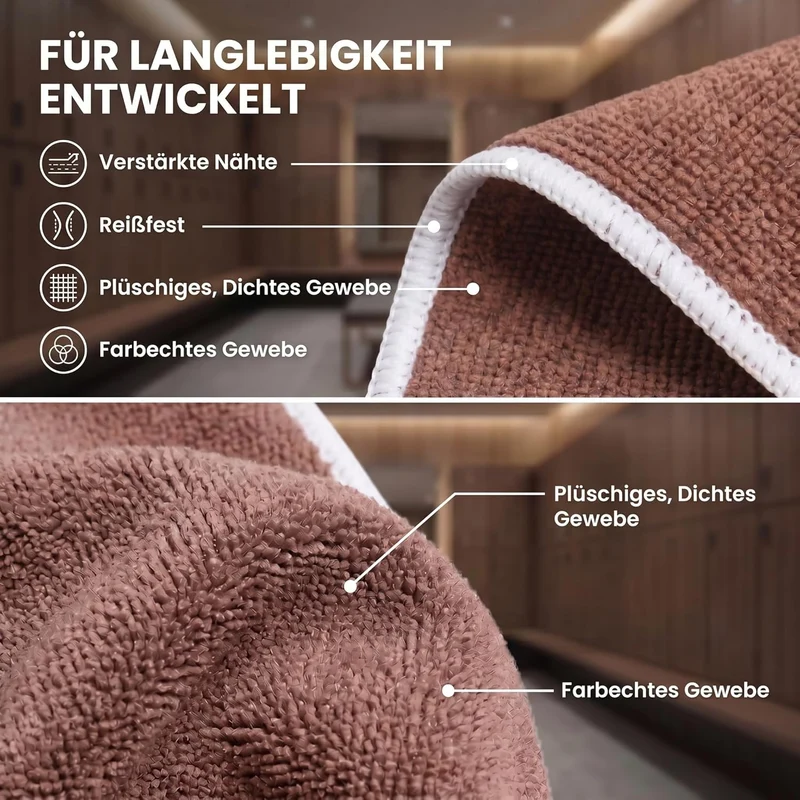 Mikrofaser Reisehandtuch Braun 80x40 cm - Schnelltrocknend & Kompakt