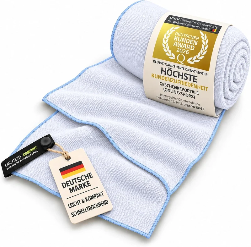 Mikrofaser Reisehandtuch 80x40 cm - Schnelltrocknend & Kompakt