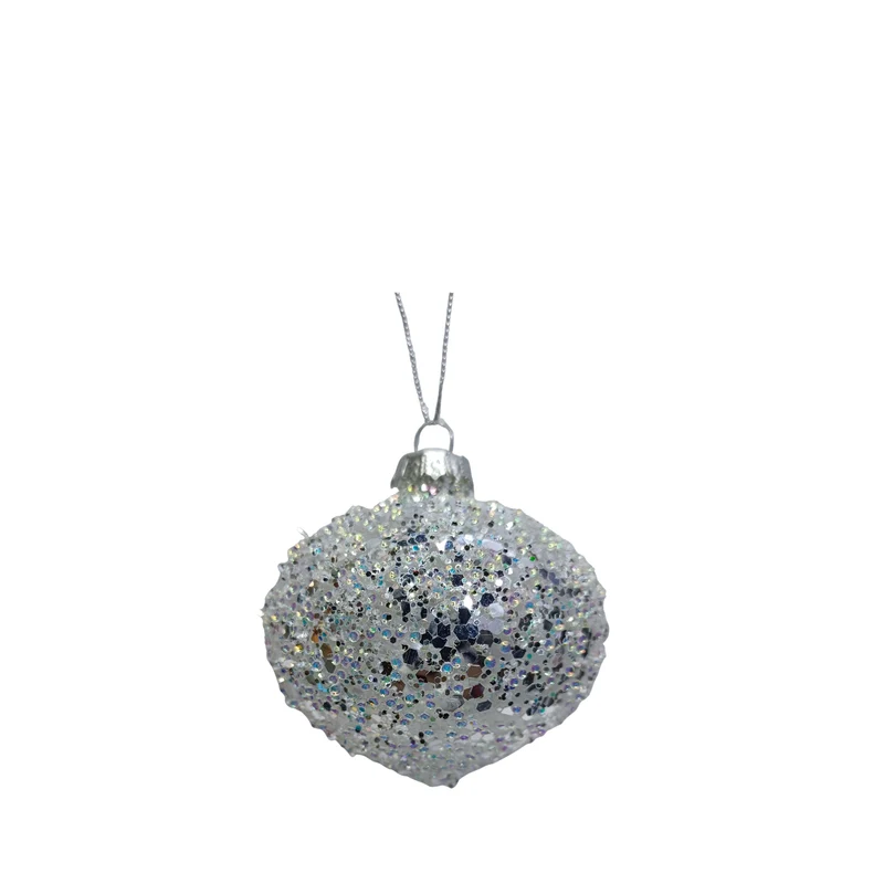 Glaskugel mit Regenbogen-Glitzer