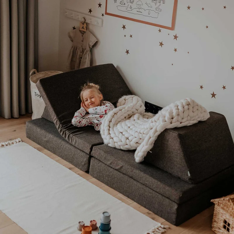 Spielmatratzen-Sofa Set 4-teilig Dunkelbraun, handgefertigt