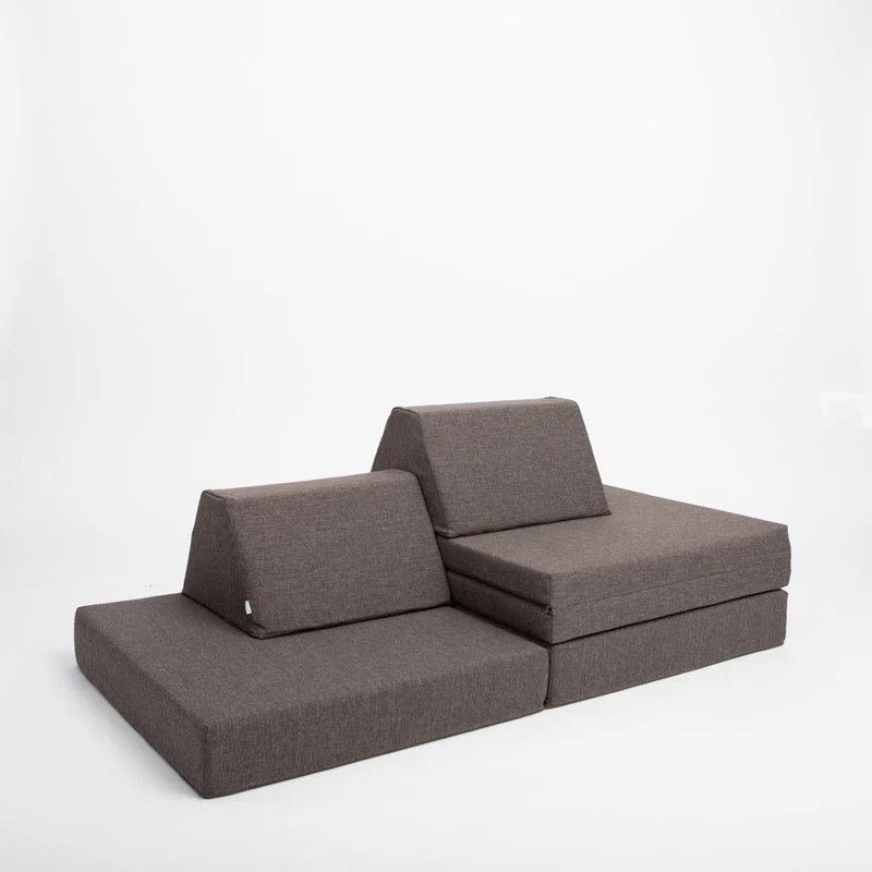 Spielmatratzen-Sofa Set 4-teilig Dunkelbraun, handgefertigt
