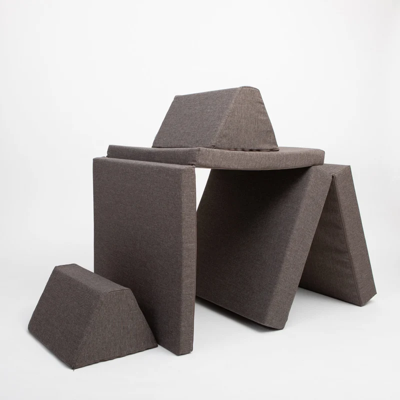 Spielmatratzen-Sofa Set 4-teilig Dunkelbraun, handgefertigt
