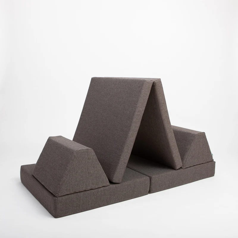 Spielmatratzen-Sofa Set 4-teilig Dunkelbraun, handgefertigt
