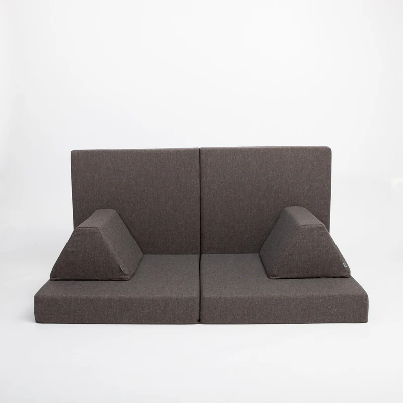 Spielmatratzen-Sofa Set 4-teilig Dunkelbraun, handgefertigt