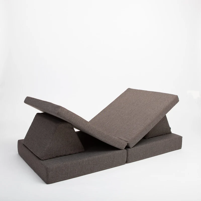 Spielmatratzen-Sofa Set 4-teilig Dunkelbraun, handgefertigt
