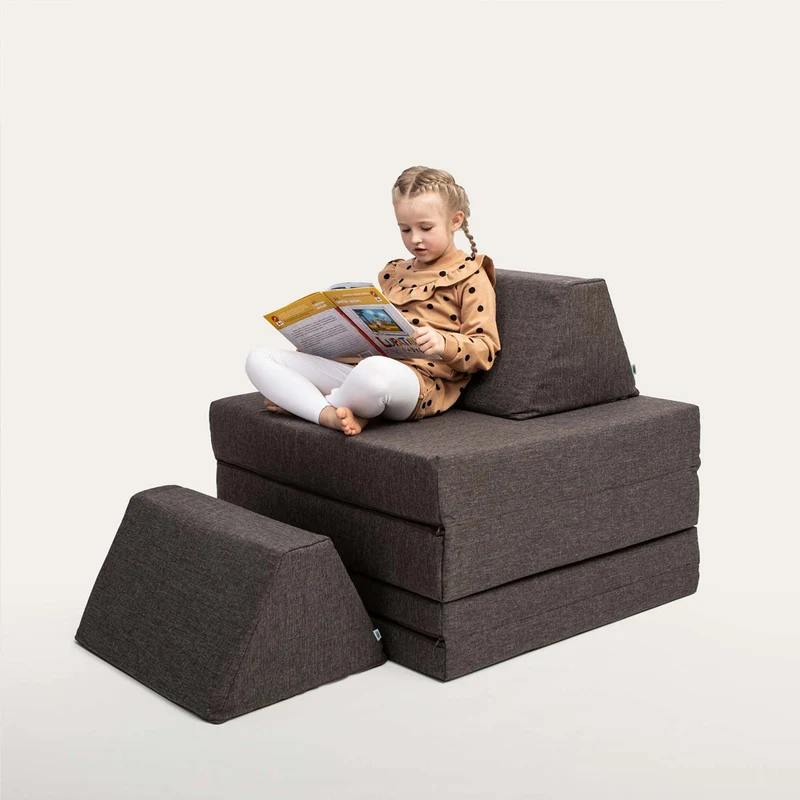 Spielmatratzen-Sofa Set 4-teilig Dunkelbraun, handgefertigt