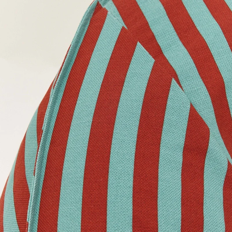 Fauteuil pouf en coton à rayures rouge et vert 105 x 105 x 60 cm Ziggy - Nobodinoz
