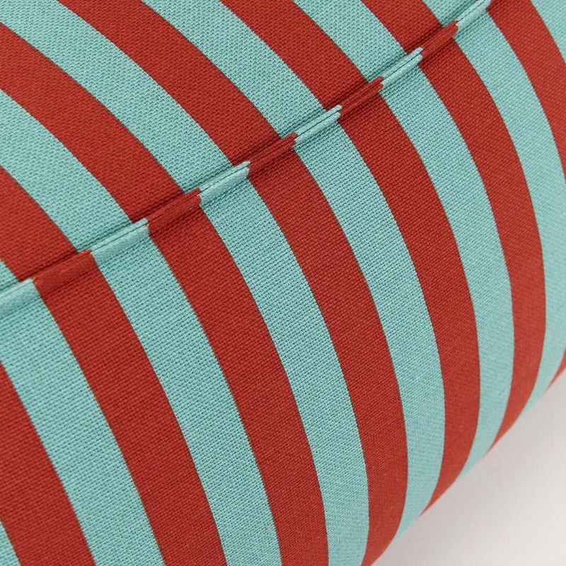 Fauteuil pouf en coton à rayures rouge et vert 105 x 105 x 60 cm Ziggy - Nobodinoz