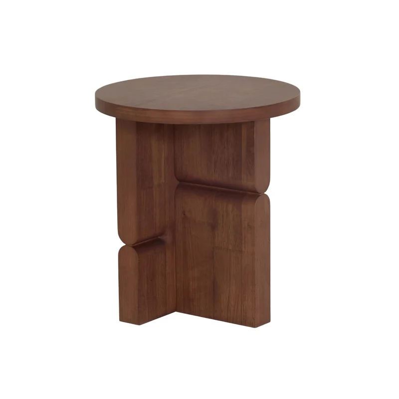 Table d'appoint ronde en bois de frêne peint noyer marron 38 x 42,5 cm Noon - Nobodinoz