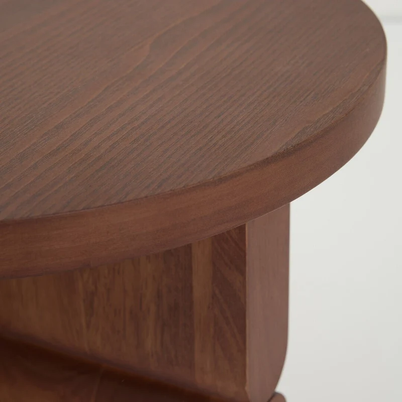 Table d'appoint ronde en bois de frêne peint noyer marron 38 x 42,5 cm Noon - Nobodinoz
