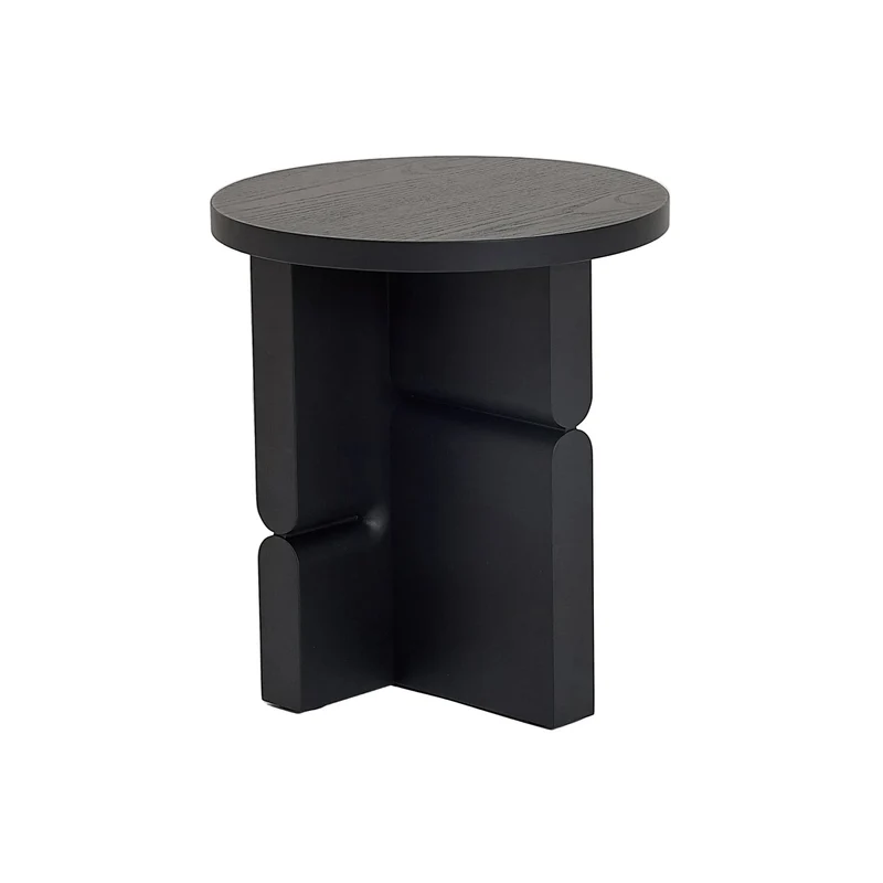 Table d'appoint ronde en bois de frêne peint noir 38 x 42,5 cm Noon - Nobodinoz