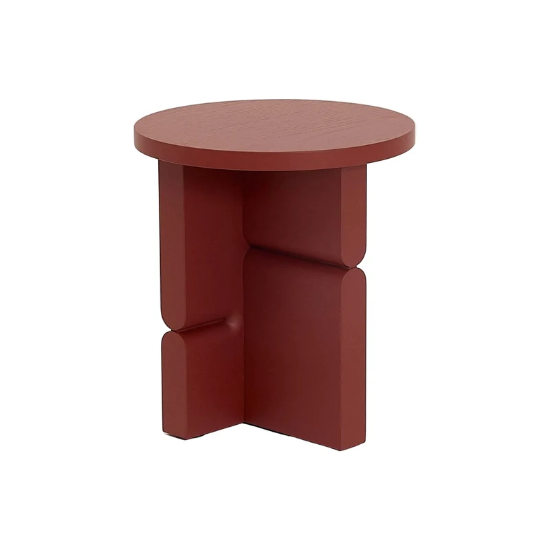 Table d'appoint ronde en bois de frêne peint rouge 38 x 42,5 cm Noon - Nobodinoz
