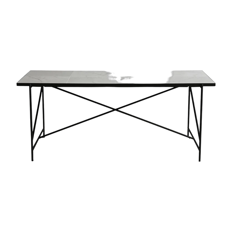 Table en marbre blanc et noir 185 cm - HANDVÄRK