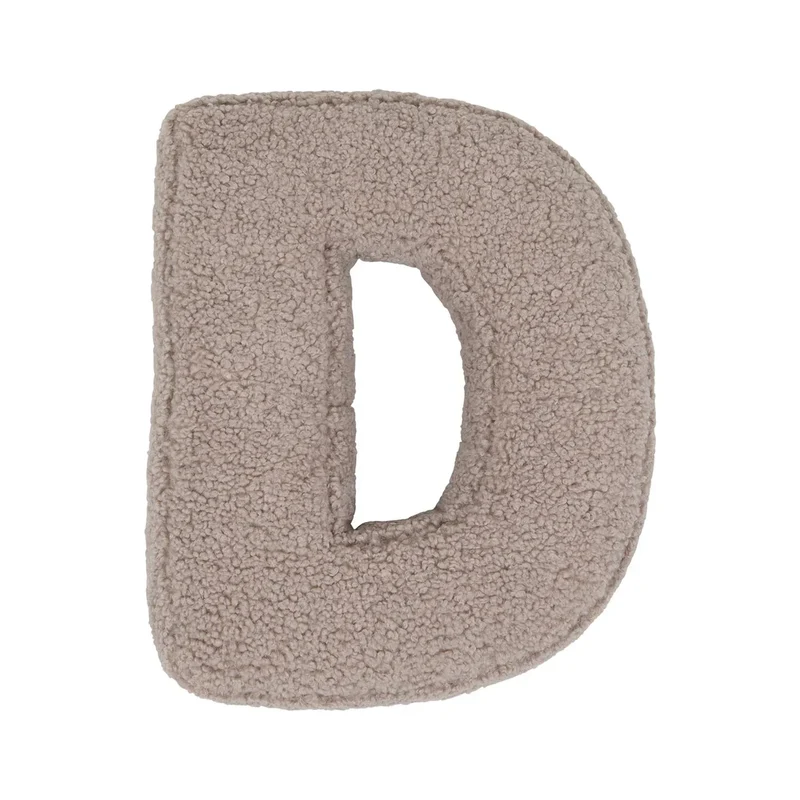 Betty's Home Buchstabenkissen D Mocha Bouclé