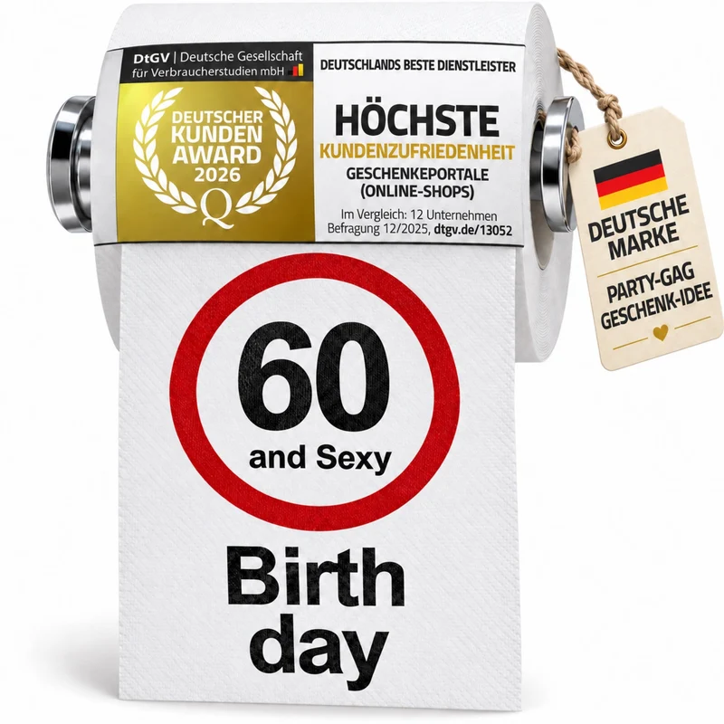 Klopapier zum 60. Geburtstag – Lustiges Party-Geschenk & Deko
