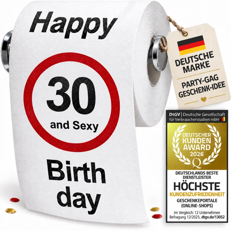 Lustiges Toilettenpapier zum 30. Geburtstag – Geschenk-Highlight