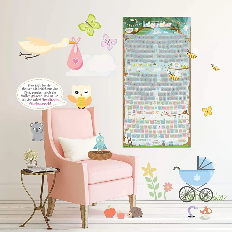 Babykalender Schwangerschaft - Rubbel-Poster für werdende Mamas