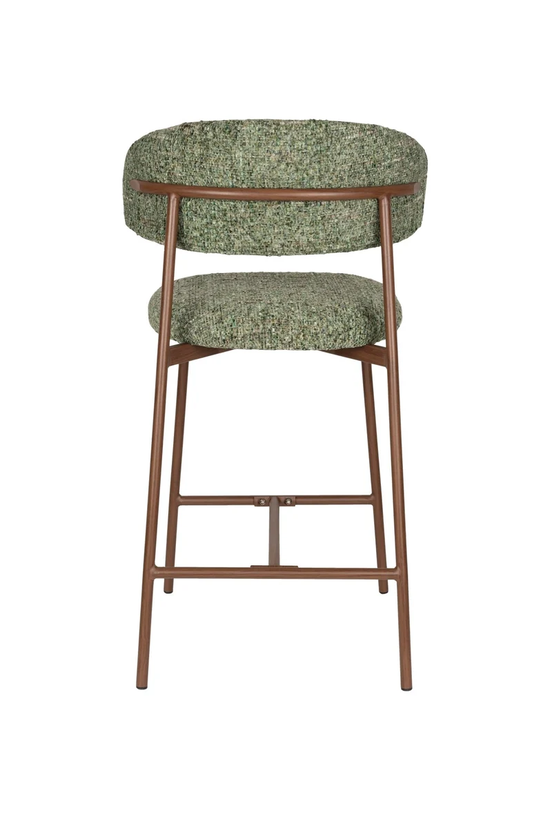 Chaise de bar en tissu vert et métal marron 65cm Kael - The Cool Republic