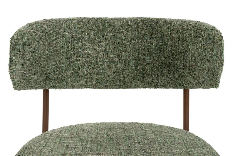Chaise de bar en tissu vert et métal marron 65cm Kael - The Cool Republic