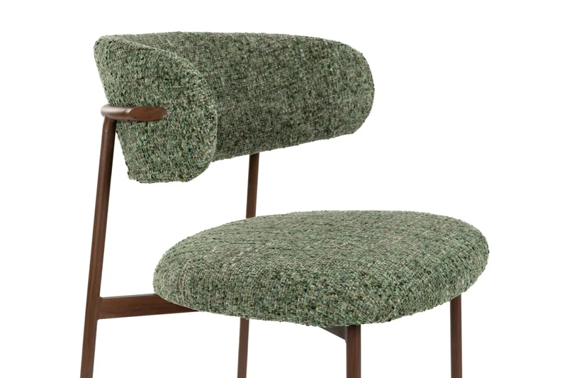 Chaise de bar en tissu vert et métal marron 65cm Kael - The Cool Republic
