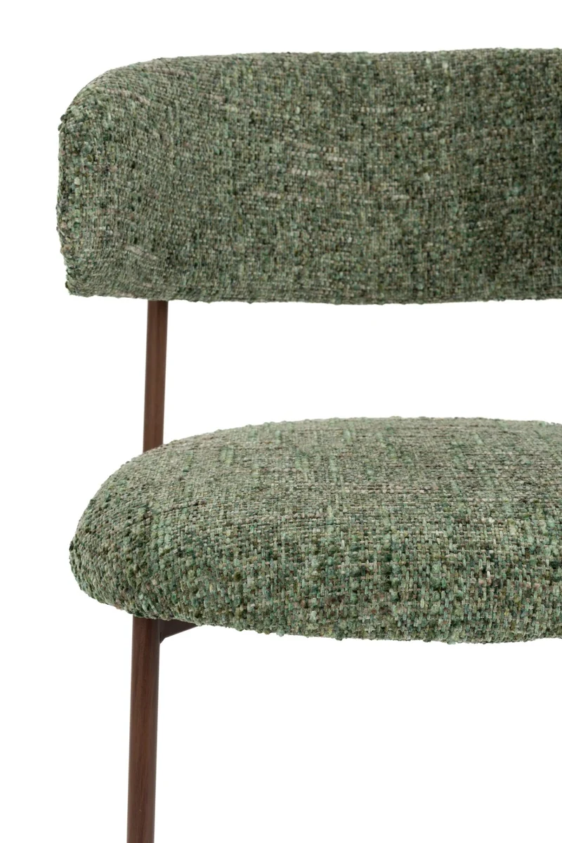 Chaise de bar en tissu vert et métal marron 65cm Kael - The Cool Republic