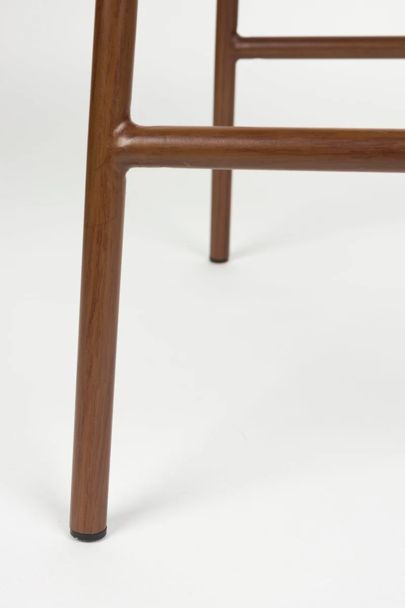 Chaise de bar en tissu vert et métal marron 65cm Kael - The Cool Republic