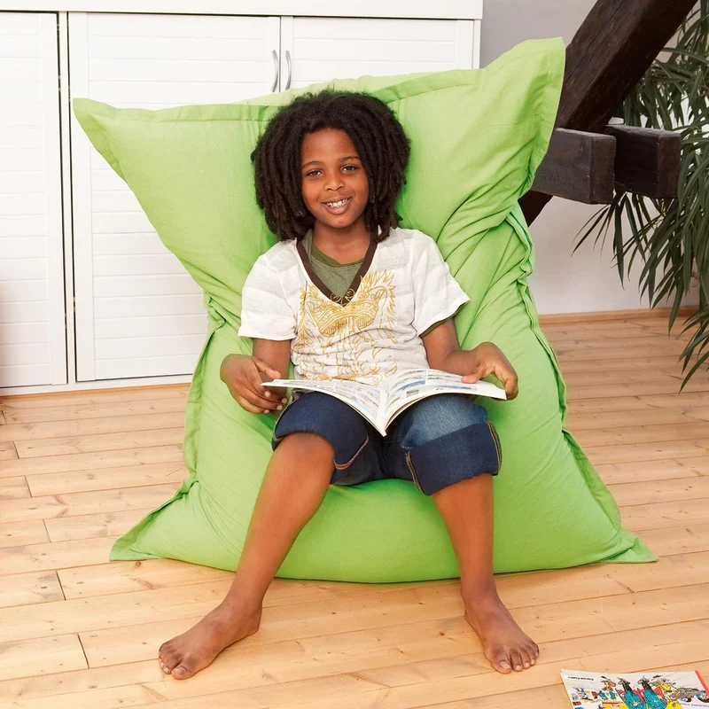 Smoothy Sitzsack Cotton Jr. Grün - Bequemer Kindersitzsack