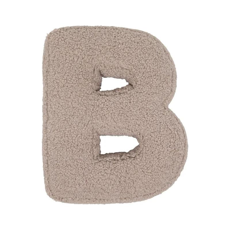 Betty's Home Buchstabenkissen B Mocha Bouclé