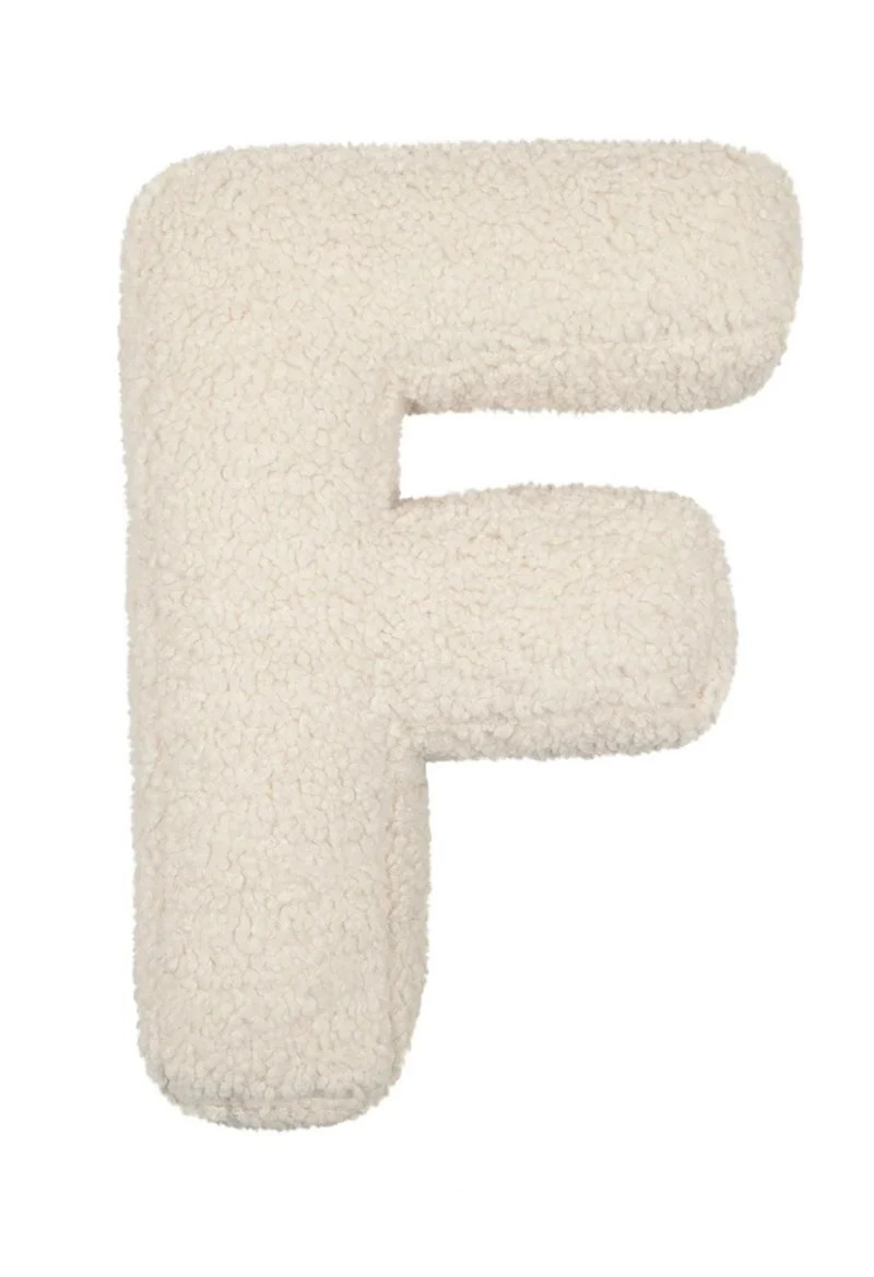 Betty's Home Buchstabenkissen F Creme Bouclé