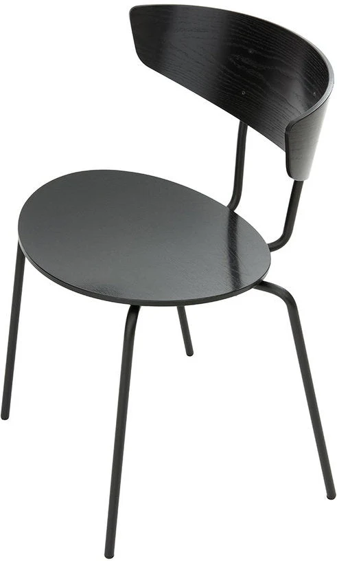 Chaise empilable bois et métal Herman Noir - Ferm Living