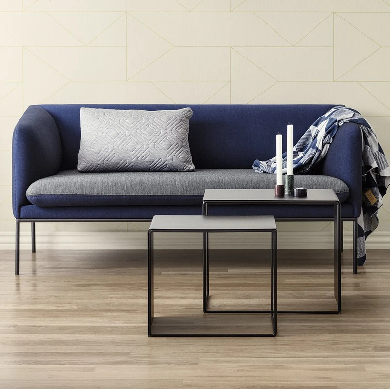 3 tables basses gigognes en métal noir Cluster - Ferm Living