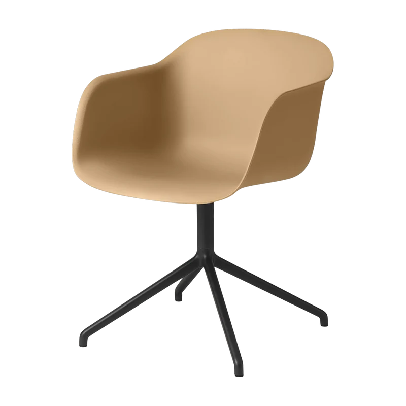 Fauteuil ocre piétement pivot Fiber - Muuto