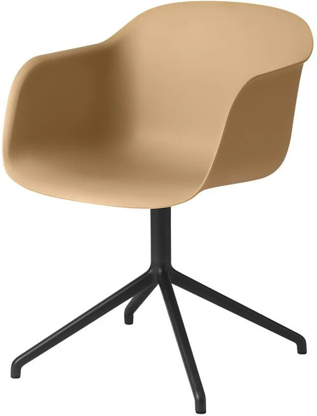Fauteuil ocre piétement pivot Fiber - Muuto