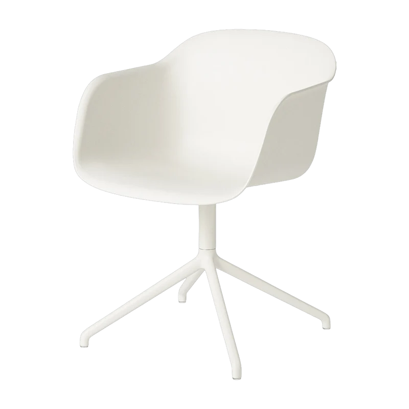 Fauteuil blanc piétement pivot Fiber - Muuto