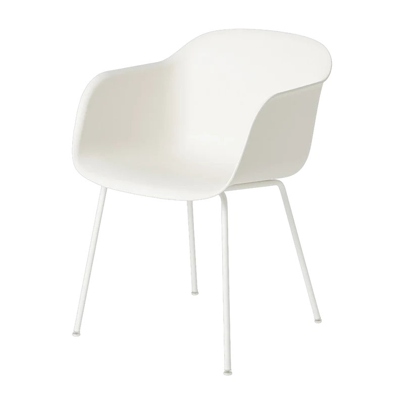 Fauteuil blanc piétement tubes Fiber - Muuto